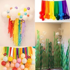 6 Rolls Rainbow Crepe Paper Streamers Colorful Crepe Rolls for Birthday Wedding