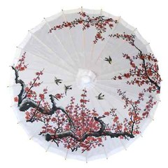 32NYPP-1908 32″ Cherry Blossom Birds Premium Parasol Umbrella Elegant Handle
