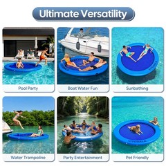 Water Hammock Heavy Duty, Large Pool Float Lake Floats for Adult, Round Infla…