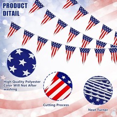 58Ft USA Flag Pennant Banner Patriotic Decorations 4th of July Independence Day
