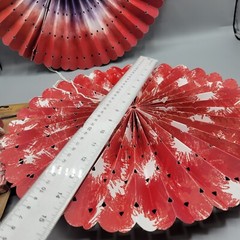 Red Paper Fans For Holidays NWT From TAG, Thick Coated Paper With Magnet Closure