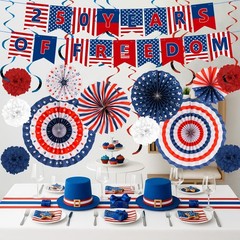 25 PCS US 250th Anniversary Decorations Set, 4th of July Decoration, Red White B