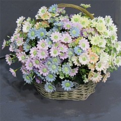 Artificial Flower Bundle Light Yellow Blue Pink Purple Lemon Yellow White 32cm