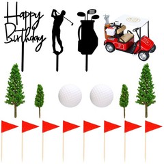 Gyufise 22Pcs Golf Cake Decorations Golf Cart Cake Toppers Heading for The Gr…