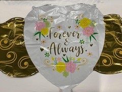 Happy Anniversary Balloons Wings Love Heart Foil Mylar Balloon Inflatable Set