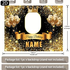1X 2D Golden Crown Prince Princess Personalized Birthday Custom Poster Tapestry❀