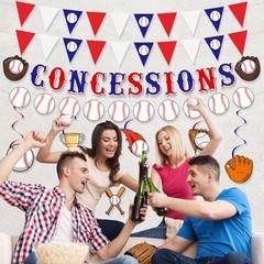 Baseball Party Decorations Baseball Concessions Banner Triangle Bunting