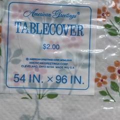 Vintage Flower Paper Tablecloth NOS 70s Groovy Boho Floral Orange Green Garden