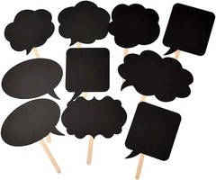 Photo Booth Props Kit,Writable Black Paper Card Board Photographing Props