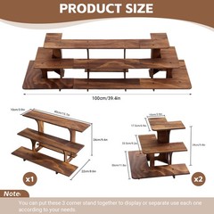 3 Tier Wooden Cupcake Tower Rustic Tiered Tray for Dessert Display Party Serving
