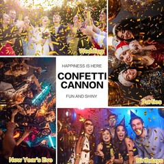 Gold Confetti Poppers – 12 Pack Golden Confetti Cannon for Wedding, Birthday,…