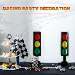 6 Pcs Traffic Light Racing Car Party Centerpieces 3D Cardboard Traffic Light Fas