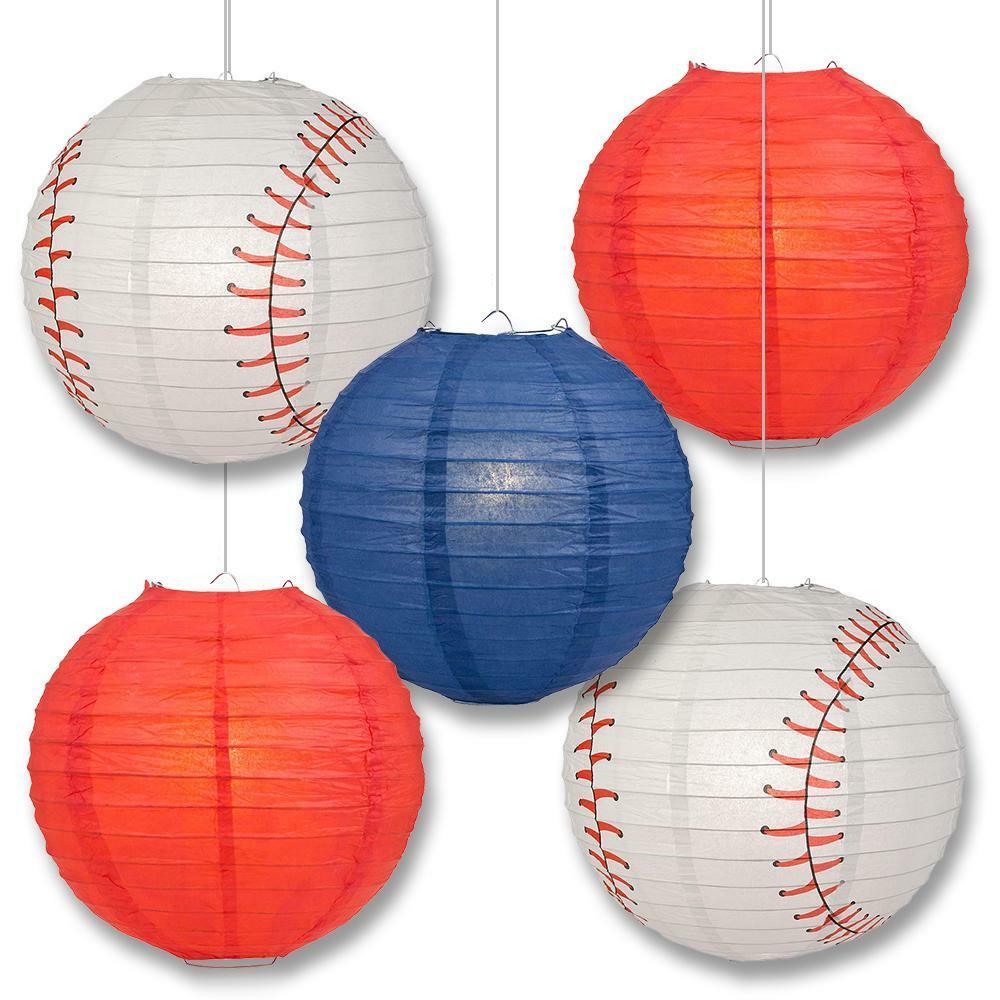 Cleveland Pro Baseball 14-inch Paper Lanterns 5pc Combo Party Pack – Navy Blue &