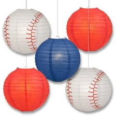 Cleveland Pro Baseball 14-inch Paper Lanterns 5pc Combo Party Pack – Navy Blue &