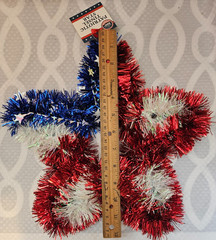 Red White & Blue Patriotic Tinsel Star/ 4th Of July Party Decor America Birthday