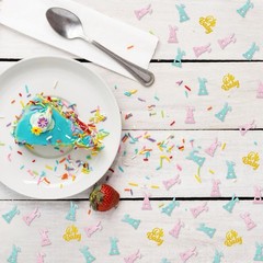 130 PCS Easter Bunny Confetti Gender Reveal Table Scatter Glitter Blue Pink