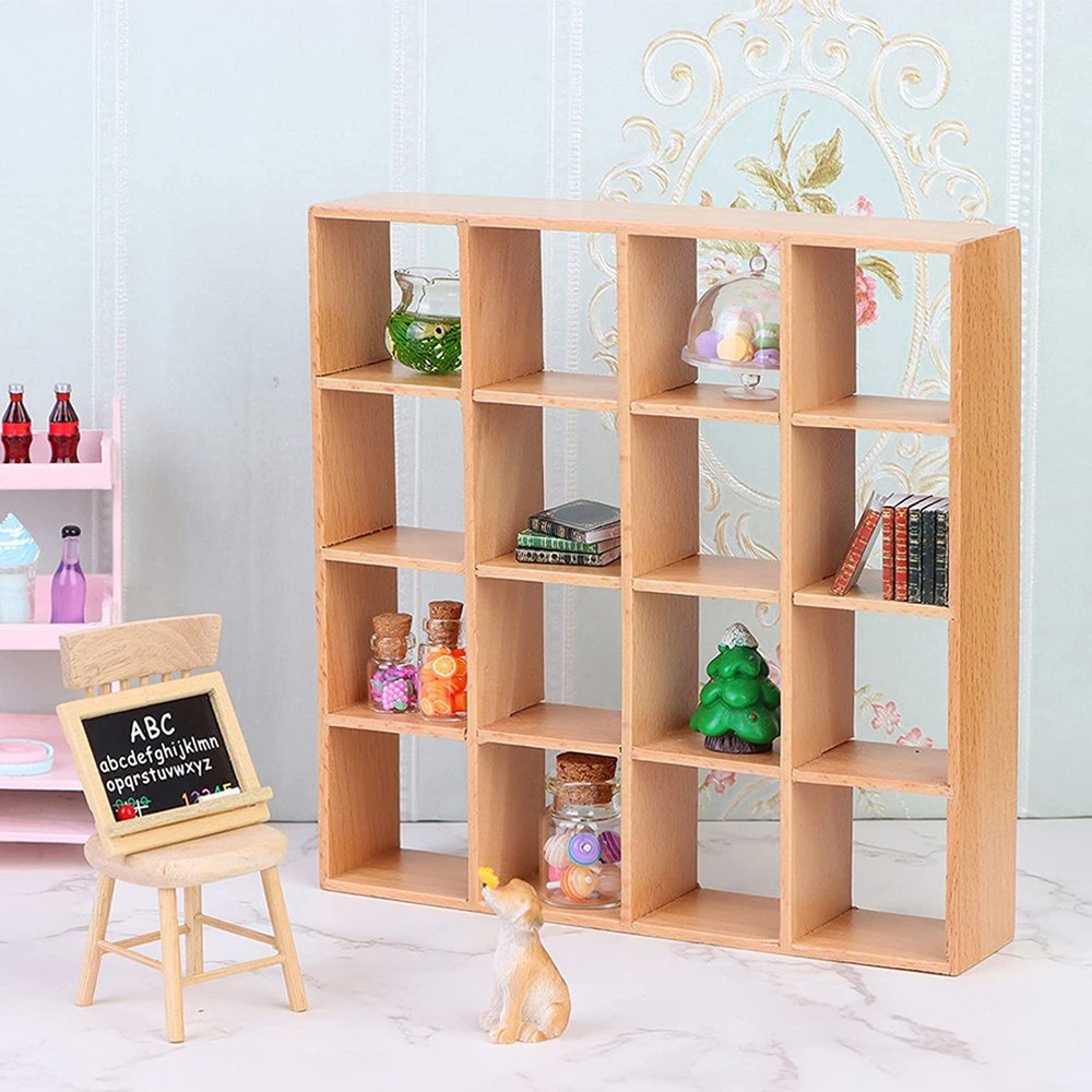 Miniature Wooden Storage Rack Mini House Furniture Mini House Accessory