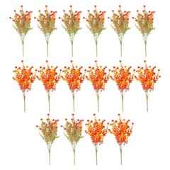 16 Piece Artificial Eucalyptus Flowers Set with Autumn Colors for Outdoors