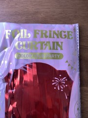 2 Pack Red Tinsel Backdrop, 3.25 FT x 7 FT Fringe Curtains, Red Foil Tinsel P