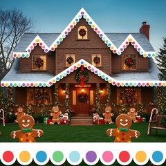 Tudomro 23 ft Outdoor Christmas Gingerbread House Decorations Gingerbread Roof P