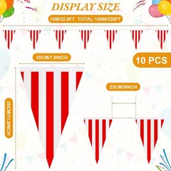 328ft 200 Pcs Carnival Circus Party Decorations Supplies, Red and White Strip…