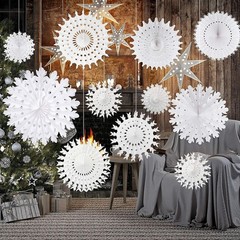 White Paper Snowflake Decorations Frozen Birthday Party Supplies Winter Wonde…