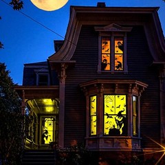 Large Halloween Window Clings Decorations Silhouette Witch