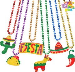 JOYIN 12 PCS Cinco de Mayo Fiesta Necklaces Bead- Mexican Birthday Party Favors