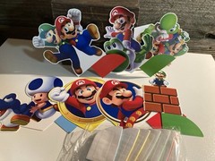 9 PCS Super Mario Cartoon Honeycomb Centerpieces Birthday Party Supplies