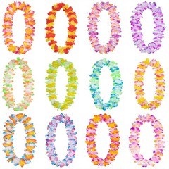 Hawaiian Luau Leis 12 Pack, Beach Party Favors For Adults, Multicolor
