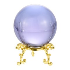 1Set 60mm/2.4″ K9 Crystal Ball Decorative Ball w Box and Metal Stand Purple