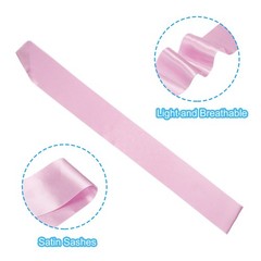 63″x4″ Blank Satin Sash DIY Plain Sash Prom Queen Sashes Pink