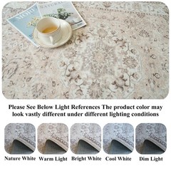 Washable 2×5 Hallway Runner Rug: Vintage Water 2′ x 5′ (Rectangular), Beige