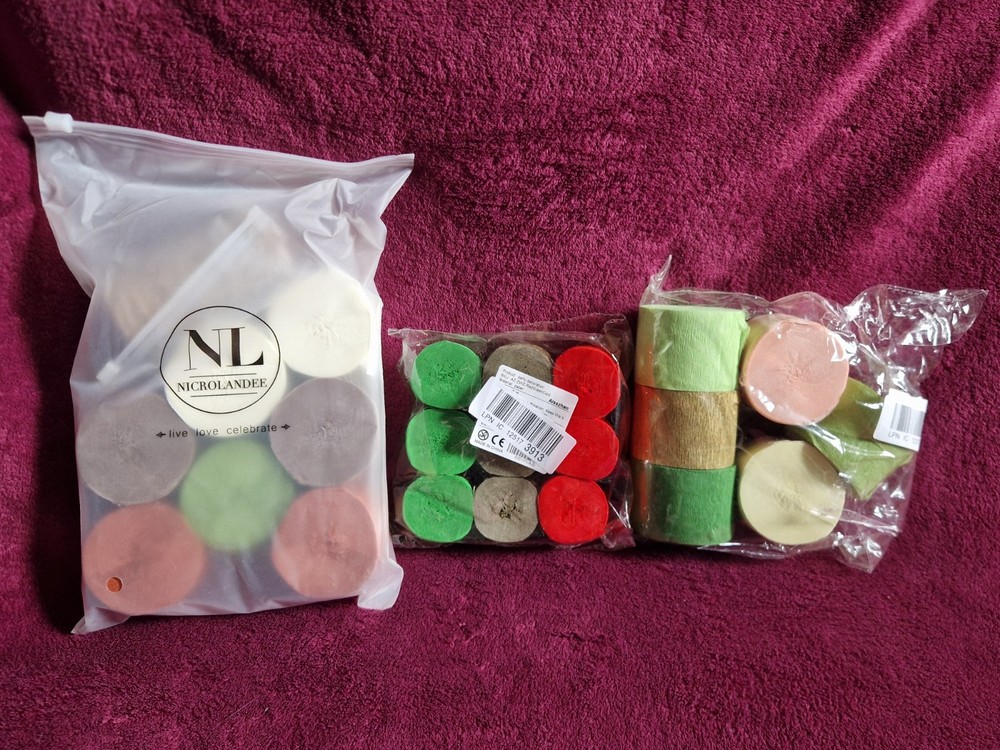 Crepe Paper Rolls For All Decorations DIY Colourful Bright Colours Set of 23