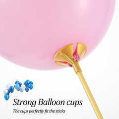 30pcs Gold Plastic Balloon Sticks,Balloon Sticks with Cups,Palitos para Globo…