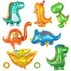 7 Pcs Dinosaur Balloons, Baby Dinosaur Foil Balloons, Giant Dino Animal Mylar…