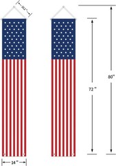 Festive Hanging American Flag Banners – Weather Resistant for Outdoor Use, 2 Pcs