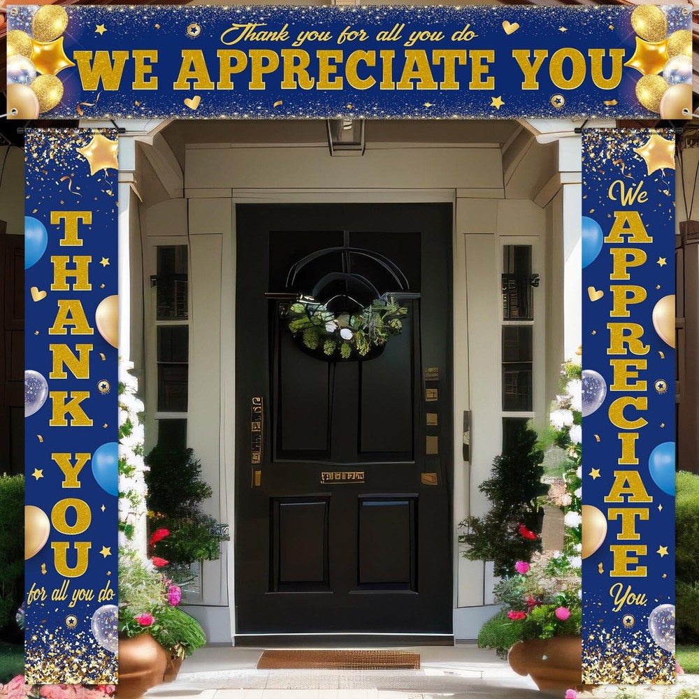 3 Pcs Employee Appreciation Banner We Appreciate You Door Decor Teacher Nurse Vo