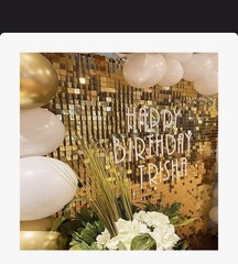 30 piece Gold Sequin Party Backdrop, Plastic Birthday Photo Background Decor
