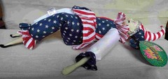 Patriotic Combo – 12″ Tinsel Puppy & 18″ Sugar Loaf Jester Clown Doll Plush