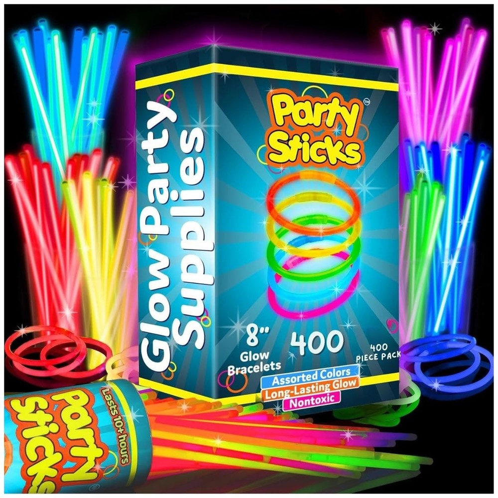 Ultra Bright Glow Sticks Bulk Party Supplies 400 Pack – 8″ Glow in the Dark L…