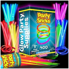 Ultra Bright Glow Sticks Bulk Party Supplies 400 Pack – 8″ Glow in the Dark L…