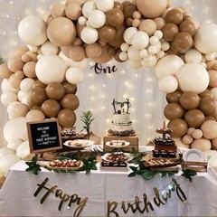 140Pcs Netural Balloon Garland Arch Kit, 5 10 12 18inch Brown Beige Nude Tan …