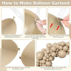 153pcs Balloons Arch Garland Kit Different Sizes 18 12 10 5 Inch Light Brown