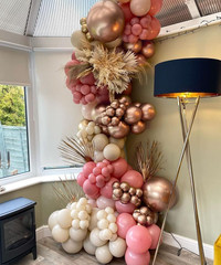 Dusty Pink Boho Blush Balloons, Metallic Rose Gold Retro Pink Ivory White Balloo