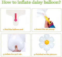 Daisy Flower Balloon Arch Kit Pink and Green Yellow WildFlower Balloons for Wild