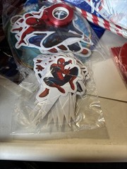 Spiderman Party Set, 10 People, Decor, Tableware, Favors, Cake Decor Open Box