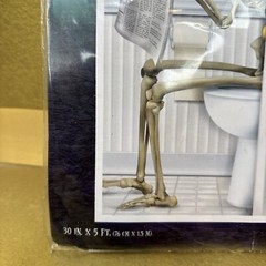 Skeleton Restroom Door Cover 30» X 5′ Halloween Party Decorations Supplies NIP