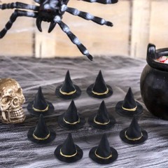 12× Mini Plastic Witch Hat Wizard Hats Props for Halloween Party Favors DIY USA
