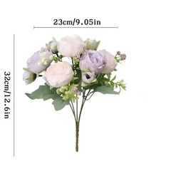 Artificial Flowers Fake Silk Peony Vases Flower Bouquets Home Room Decoration
